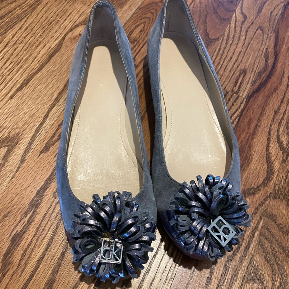 Calvin Klein silver flats